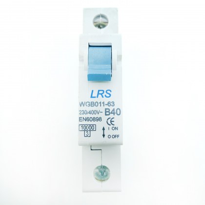 LRS WGB011-63 B40 40A 40 Amp MCB Circuit Breaker Type B